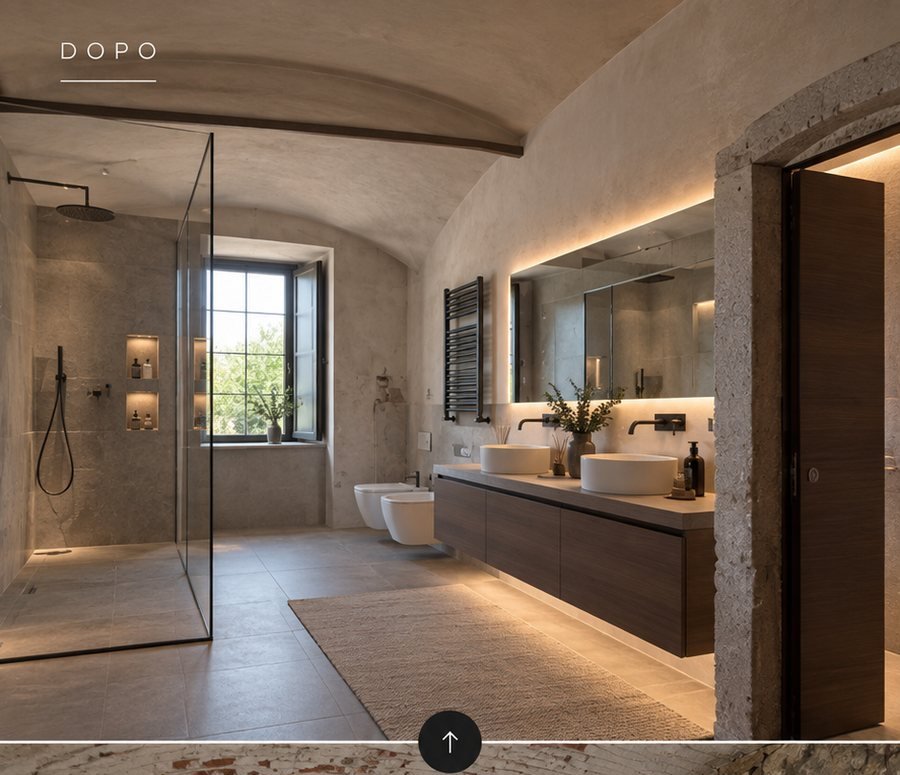 Render di progetto: bagno in stile spa